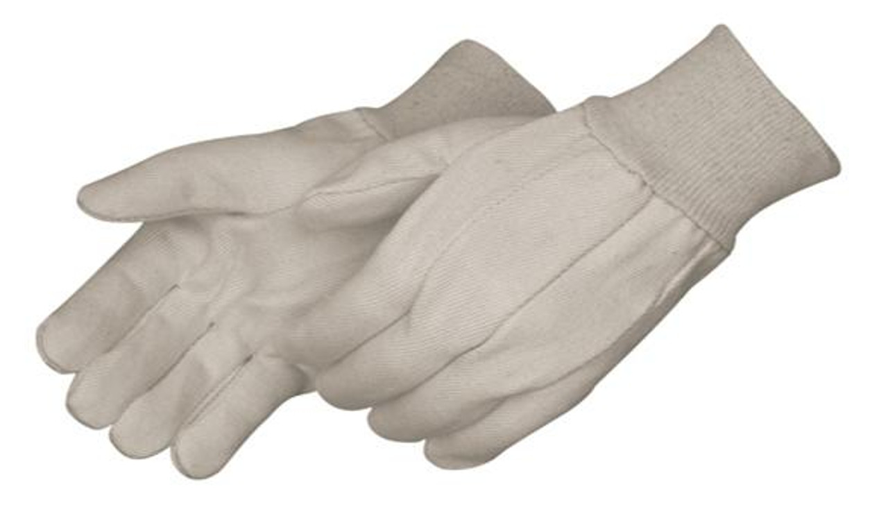 white canvas work gloves