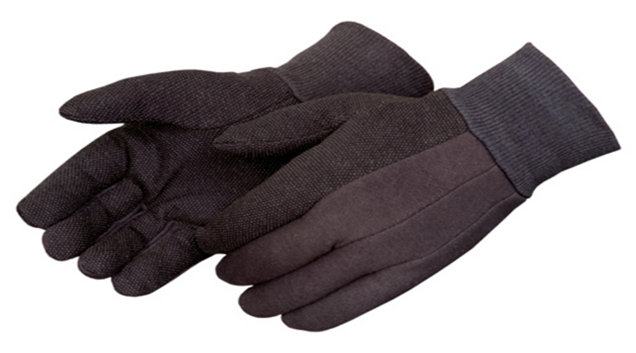 (1 DOZEN) Brown Micro-dot Jersey Gloves - 4504Q