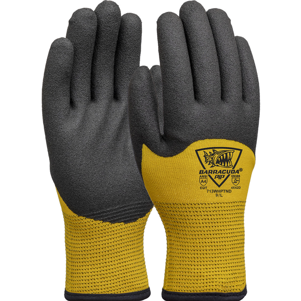 PIP ANSI A4 - Insulated, Knuckle Dipped Bi-polymer Cut Resistant Gloves -713WHPTND