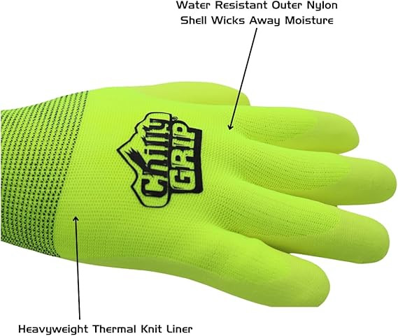 Red Steer A319 Insulated Hi-Vis Chilly Grip ,PVC Palm Coated Water