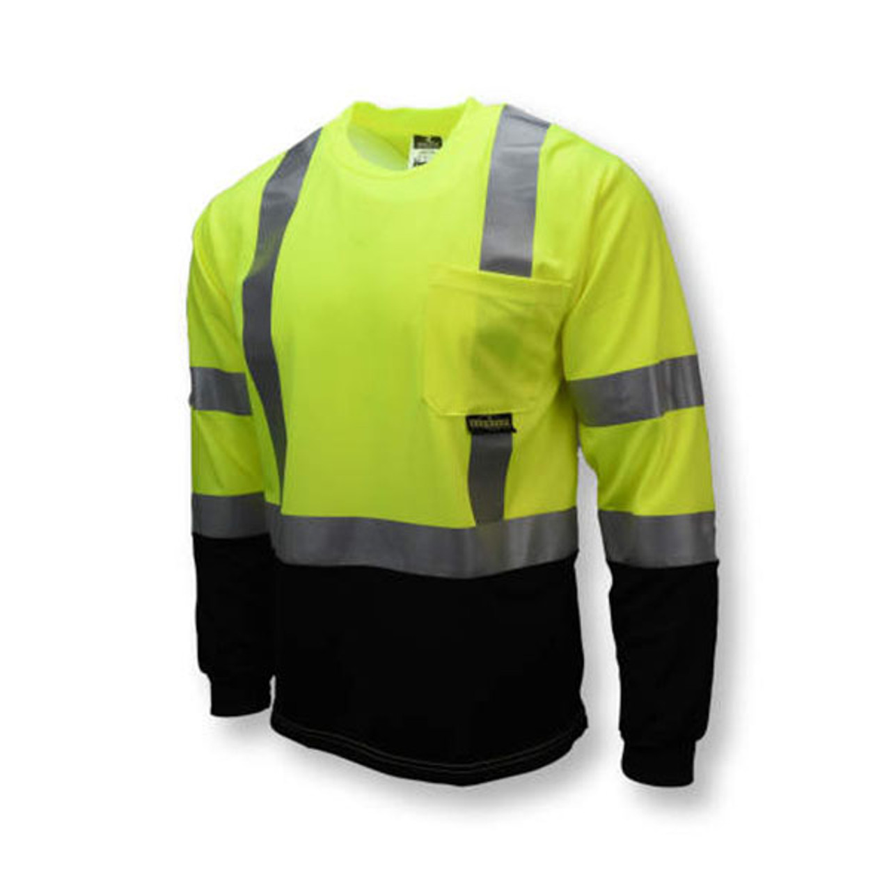 Radians Type R Class 3 Black Bottom Wicking Birdseye Mesh Safety Shirt — front view