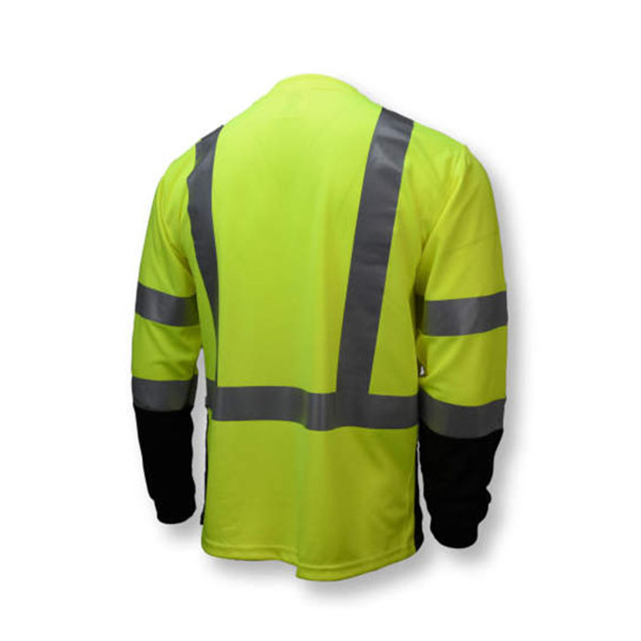 Radians Type R Class 3 Black Bottom Wicking Birdseye Mesh Safety Shirt — back view