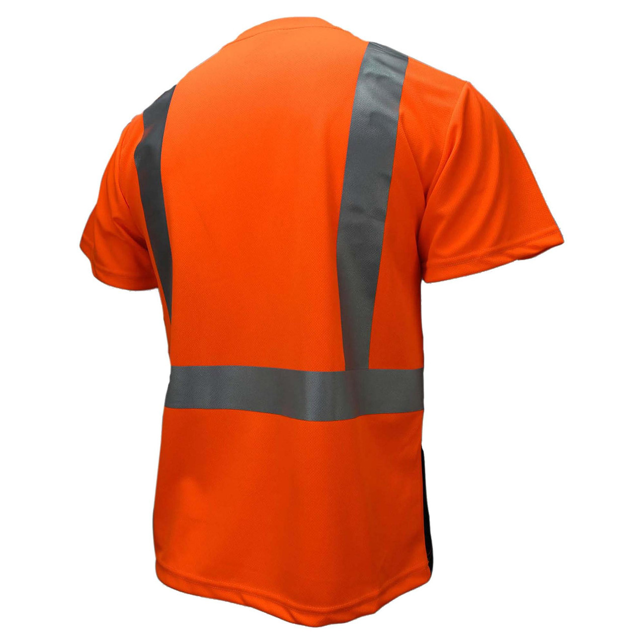 Radians Type R Class 2 Black Bottom Mesh Safety Shirt — Hi-Vis Orange — back