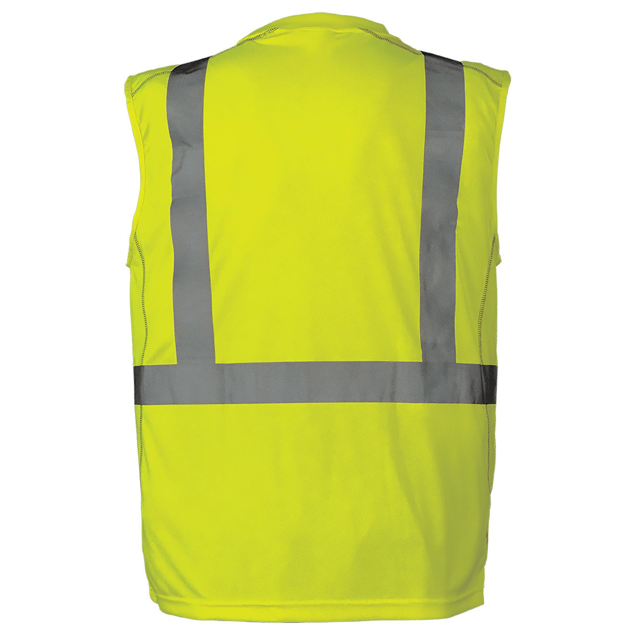 FrogWear® GLO-202 HV Premium Athletic-Type High Visibility Black Bottom Sleeveless Safety Shirt