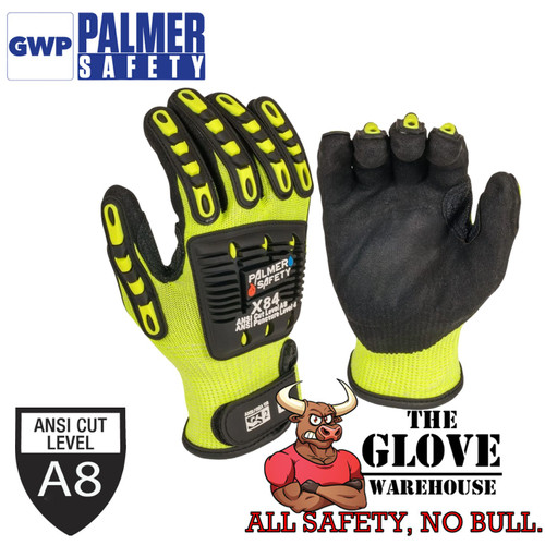 Palmer Safety X84 Cut & Impact-Resistant Glove | Hi-Vis Yellow