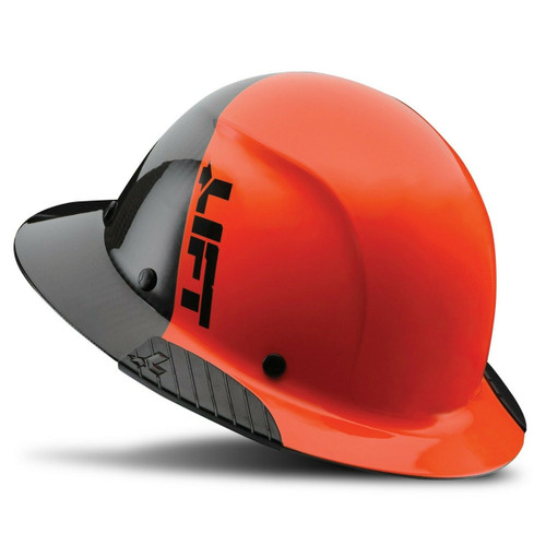 Lift Safety HDF50C-19OC Dax 50/50 Carbon Fiber Full Brim Hard Hat Orange-Black