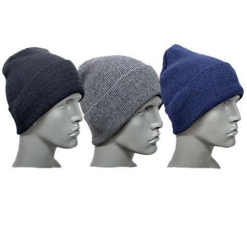 Assorted acrylic knit hats — sold by the dozen