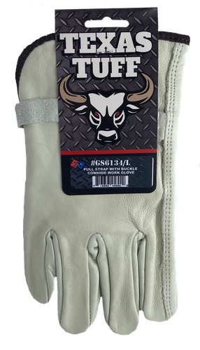 TEXAS TUFF GS6134 Select Grain Cowhide Work Gloves W/Wrist Pull