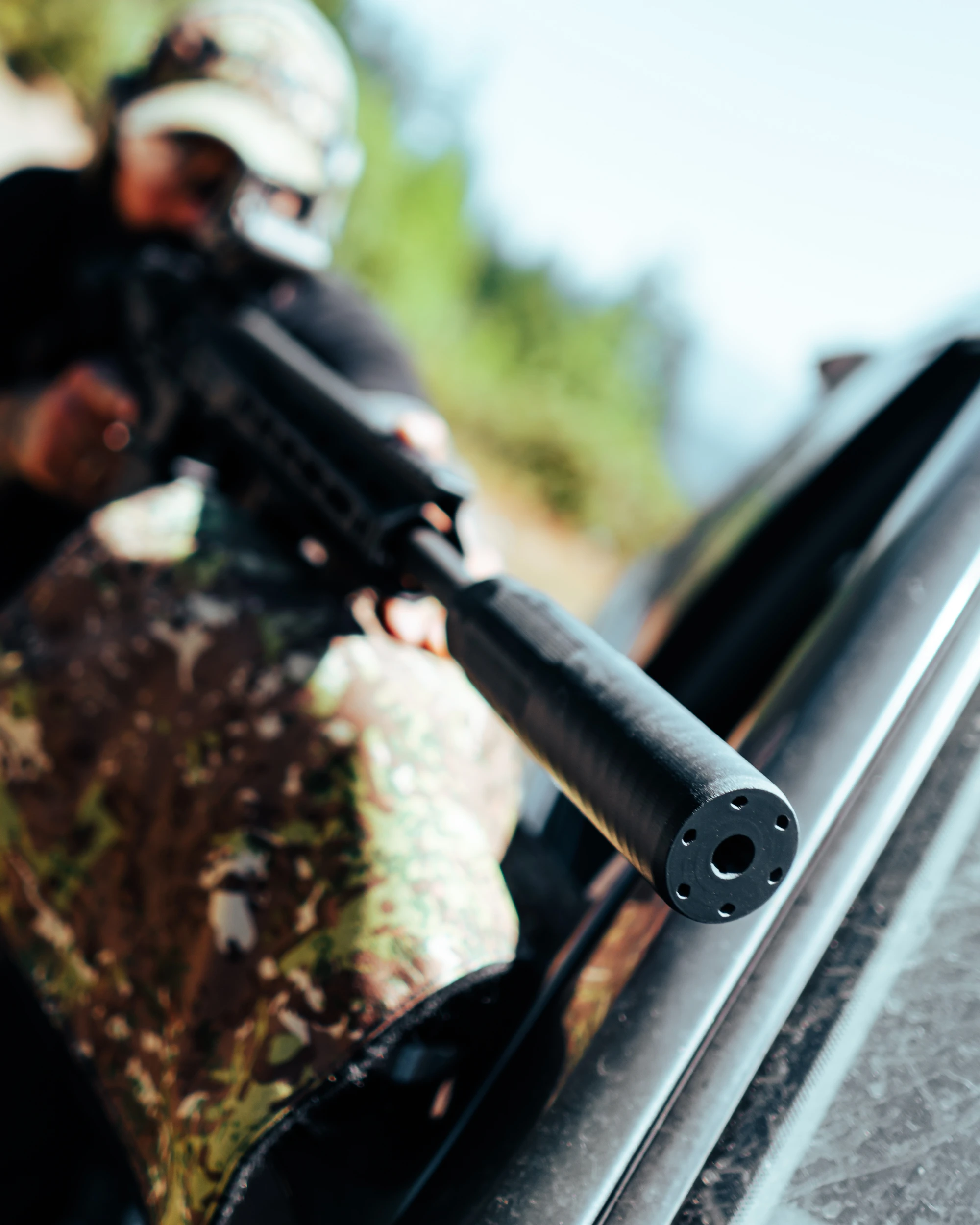7SIX2-H suppressor in the field on a rifle