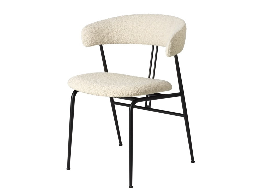 Gubi Beetle Dining Chair Fully Upholstered Wood Base by GamFratesi