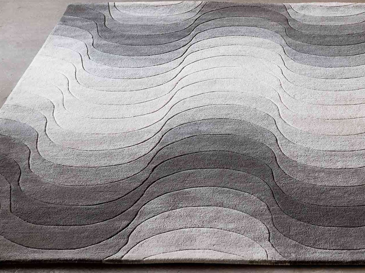 Verpan Grey Wave Rug by Verner Panton - Orange
