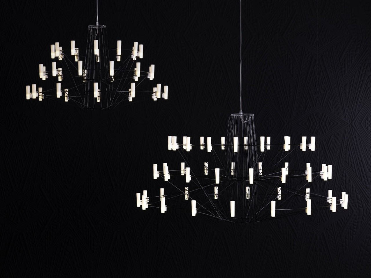 Coppélia Black Satin Small Chandelier 
