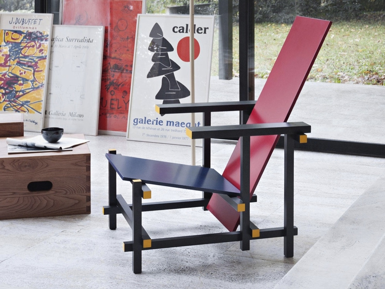 Cassina Red and Blue Armchair by Gerrit T. Rietveld