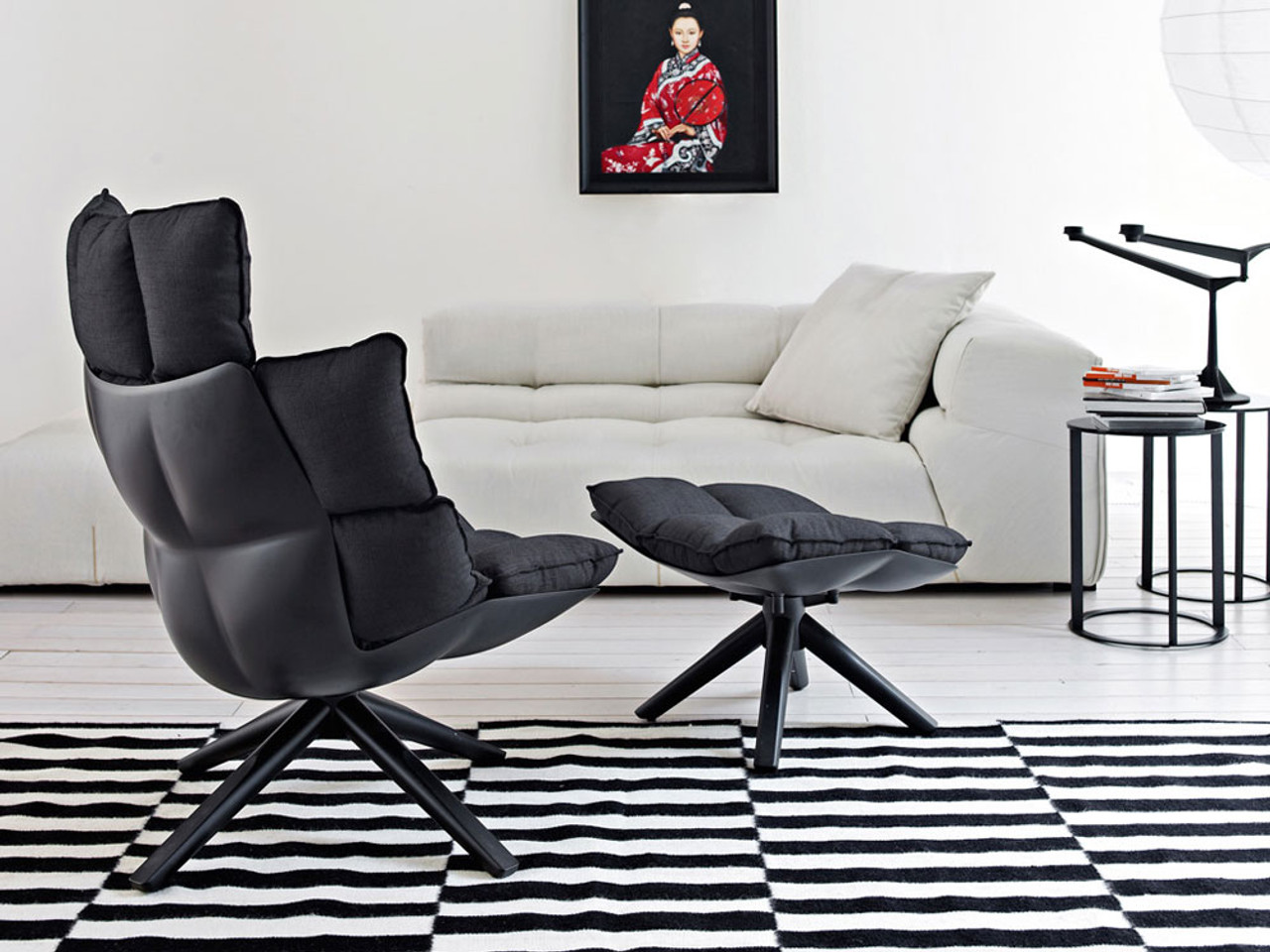 B&B Italia Husk Swivel Lounge Chair - High Back by Patricia Urquiola