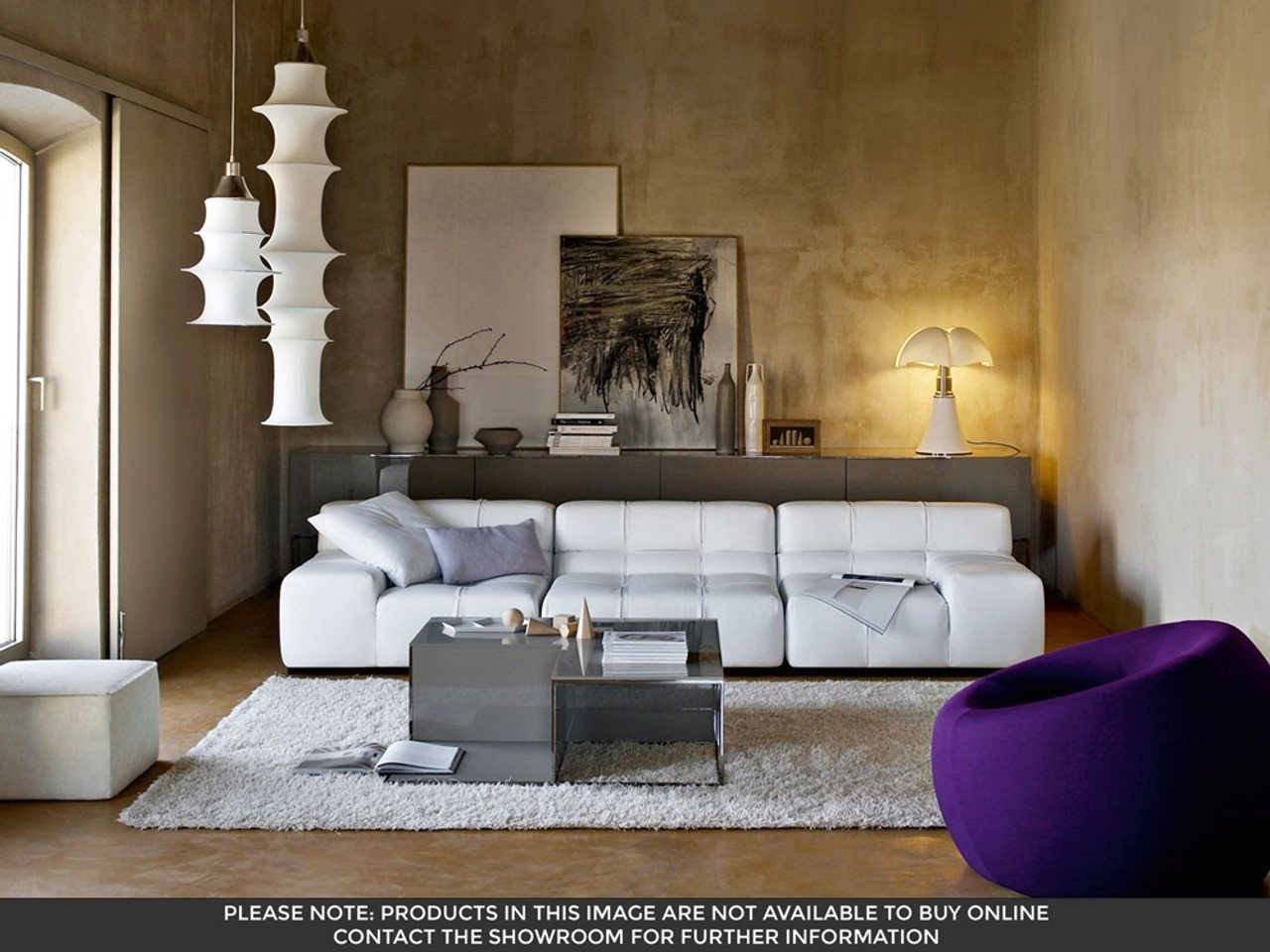 B&B Italia Tufty-Time Leather Sofa by Patricia Urquiola