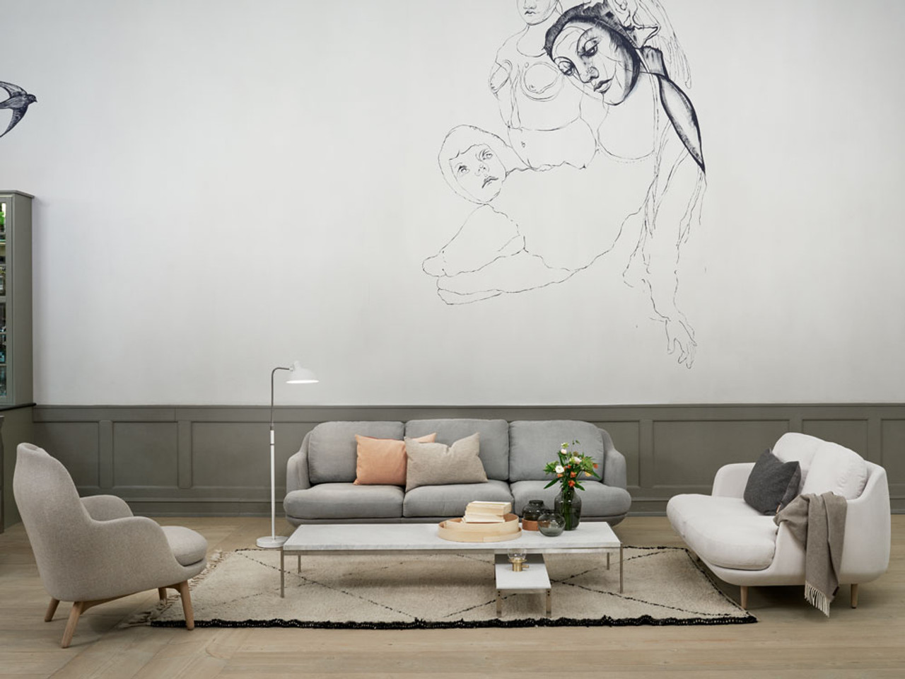 Fritz Hansen Lune Three Seater Sofa by Jaime Hayon