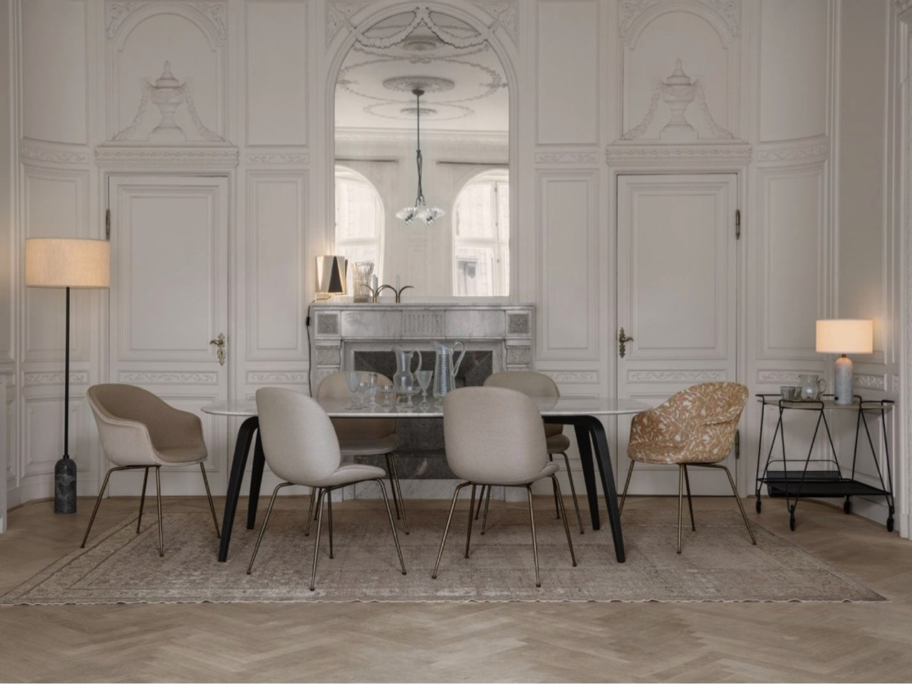 Gubi Bat Dining Chair - Fully Upholstered - GamFratesi 
