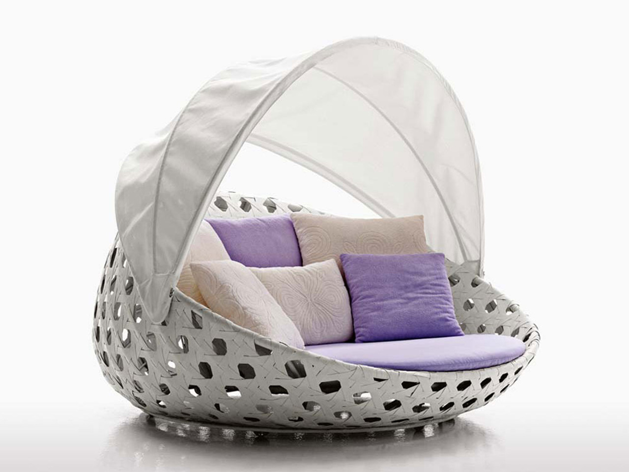 B&B Italia Canasta Outdoor Circular Armchair with Canopy by Patricia Urquiola