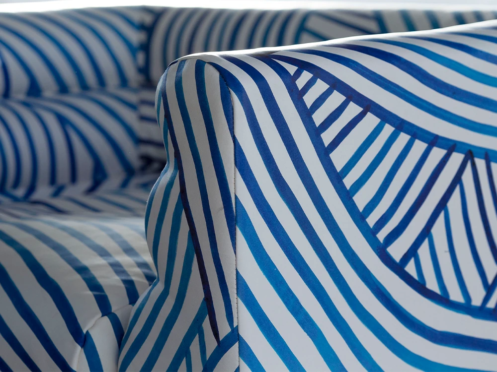 Inky Dhow Ripple 3 Seat Sofa