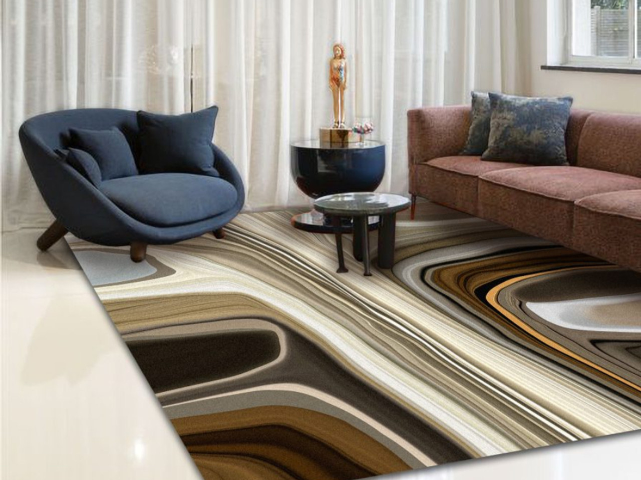 Liquid Layers Rectangular Rug