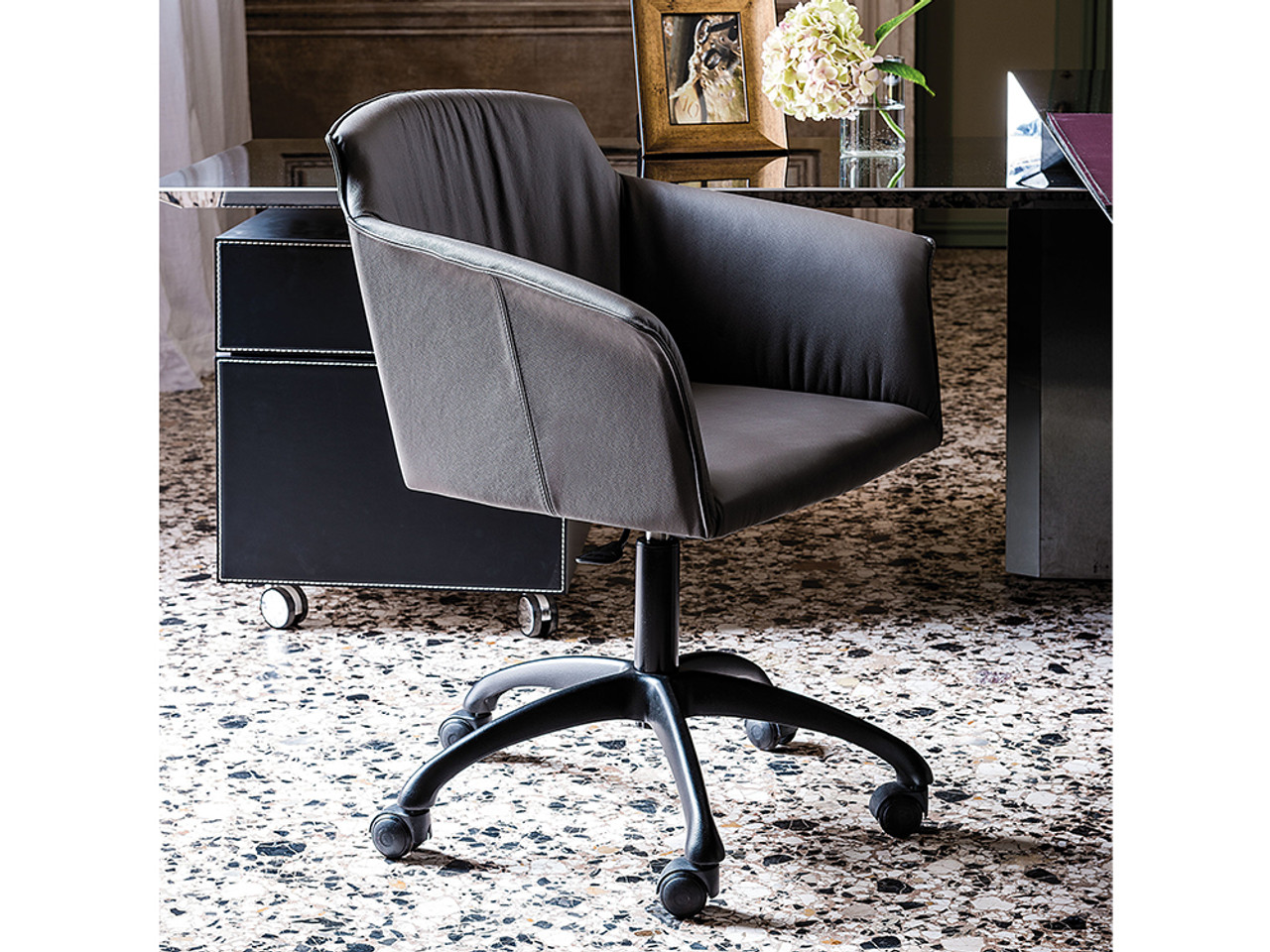 Tyler Swivel Chair with Castors