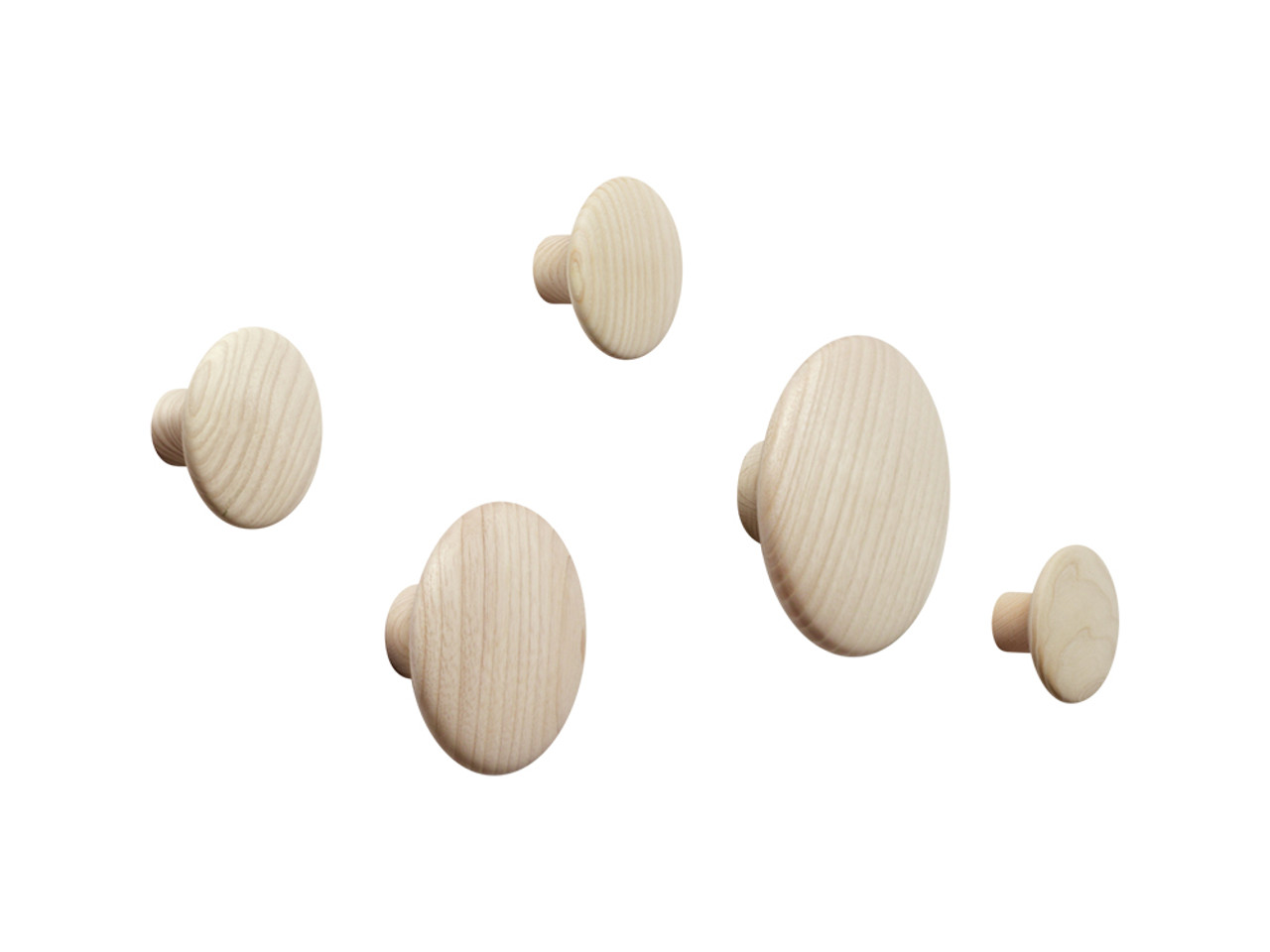 Dots Wood Coat Hooks - Set of 5