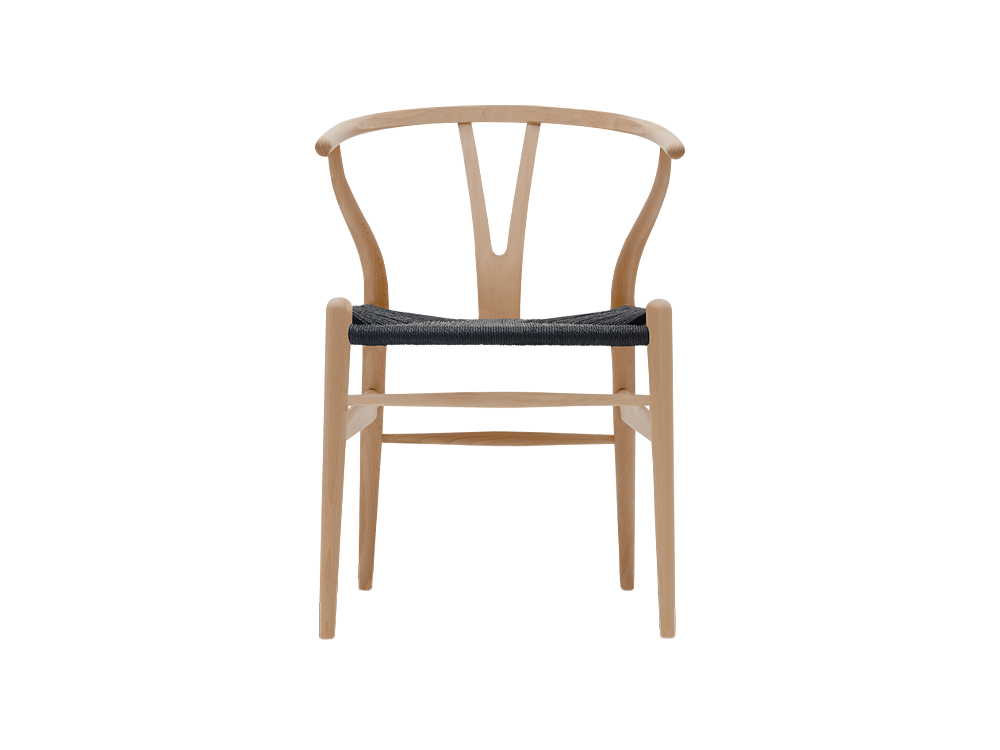 CH24 Wishbone Chair - Black Paper Cord