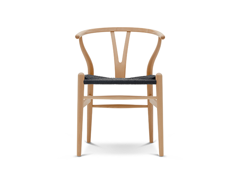 CH24 Wishbone Chair - Black Paper Cord