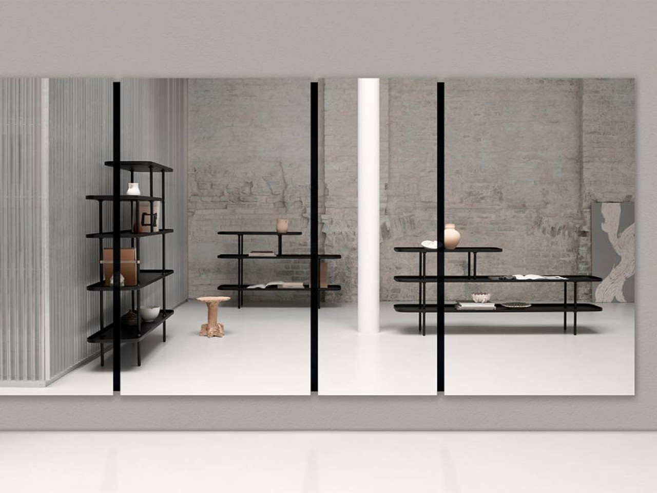 Luna Black Rectangle Mirror