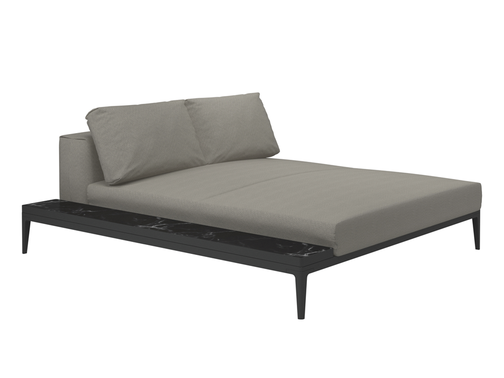 Grid Outdoor Chaise Unit - Ceramic