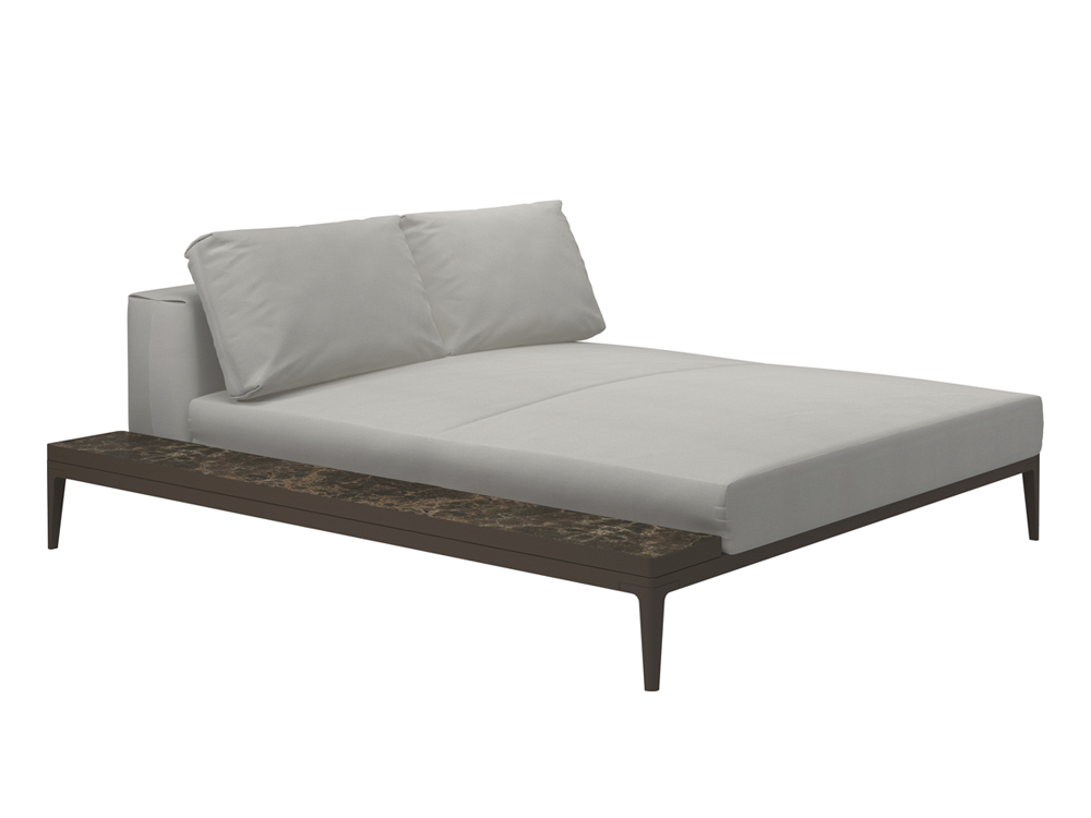Grid Outdoor Chaise Unit - Ceramic