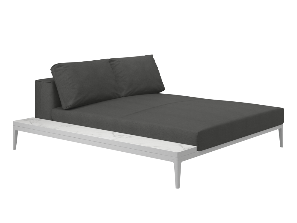 Grid Outdoor Chaise Unit - Ceramic