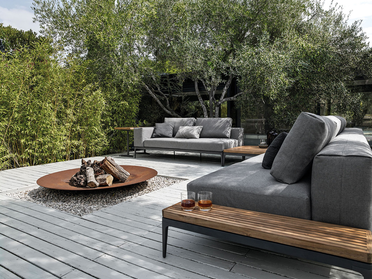 Gloster Grid Outdoor Square Coffee Table by Henrik Pedersen