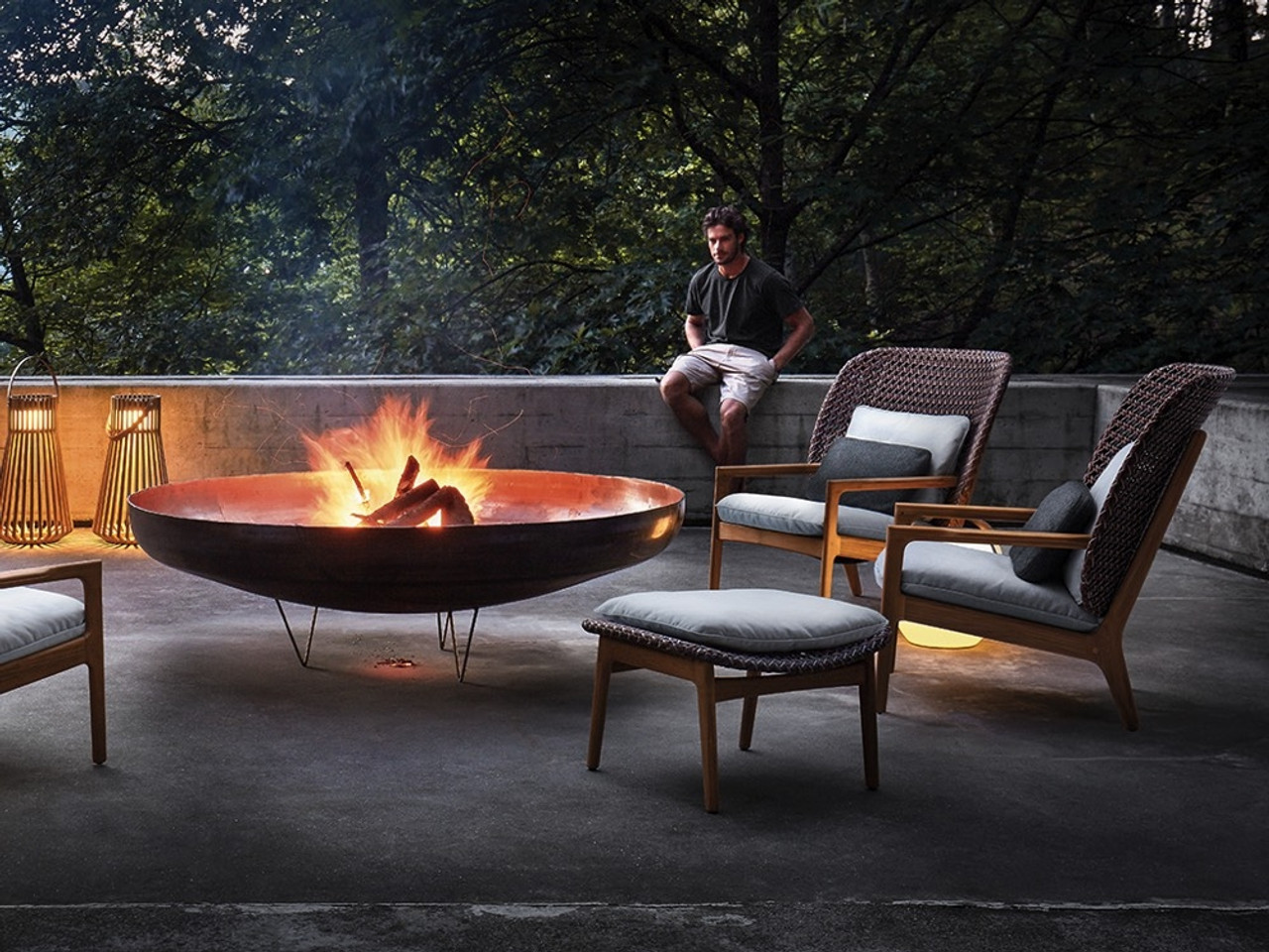 Gloster Kay High Back Outdoor Lounge Chair by Henrik Pederson