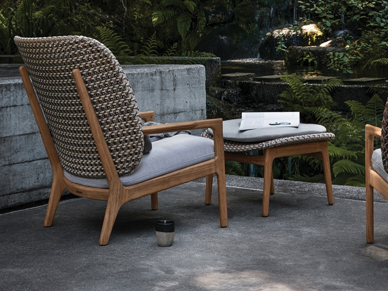 Gloster Kay High Back Outdoor Lounge Chair by Henrik Pederson