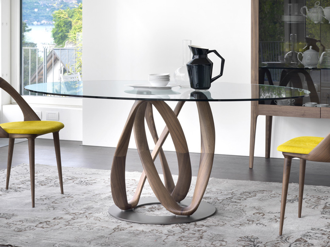 Porada Infinity Elliptic Glass Dining Table by S. Bigi
