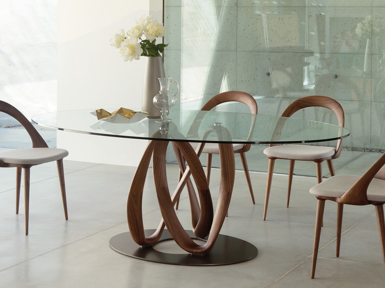 Infinity Elliptic Glass Dining Table