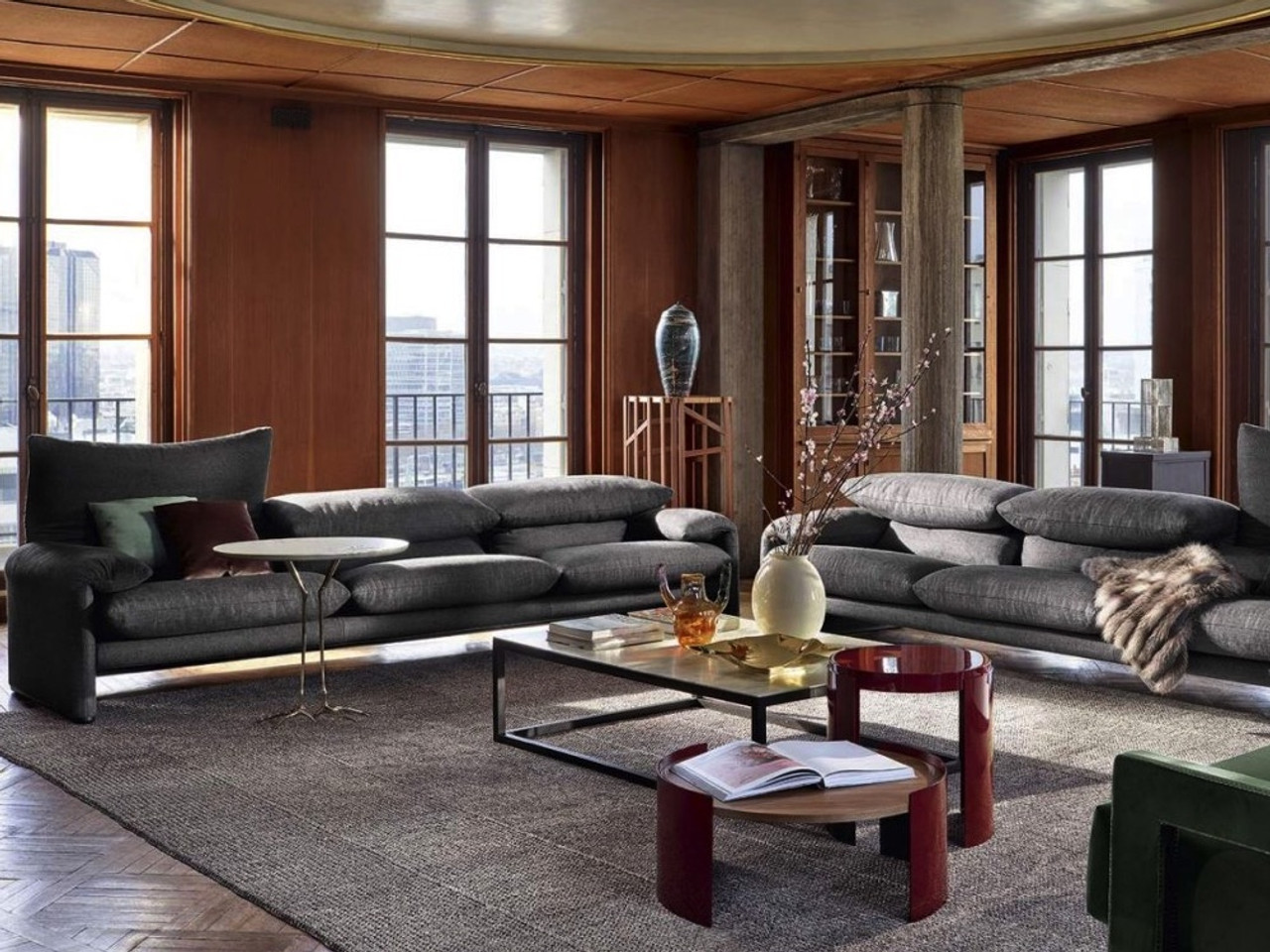 Cassina Maralunga 40 Maxi Three Seater Sofa by Vico Magistretti