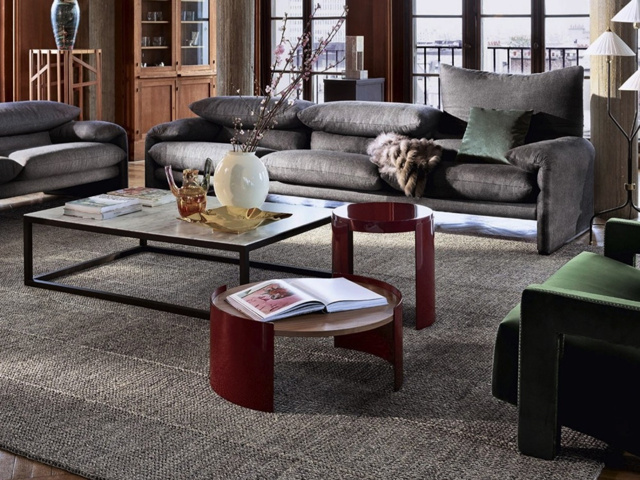 Cassina Maralunga 40 Maxi Three Seater Sofa by Vico Magistretti