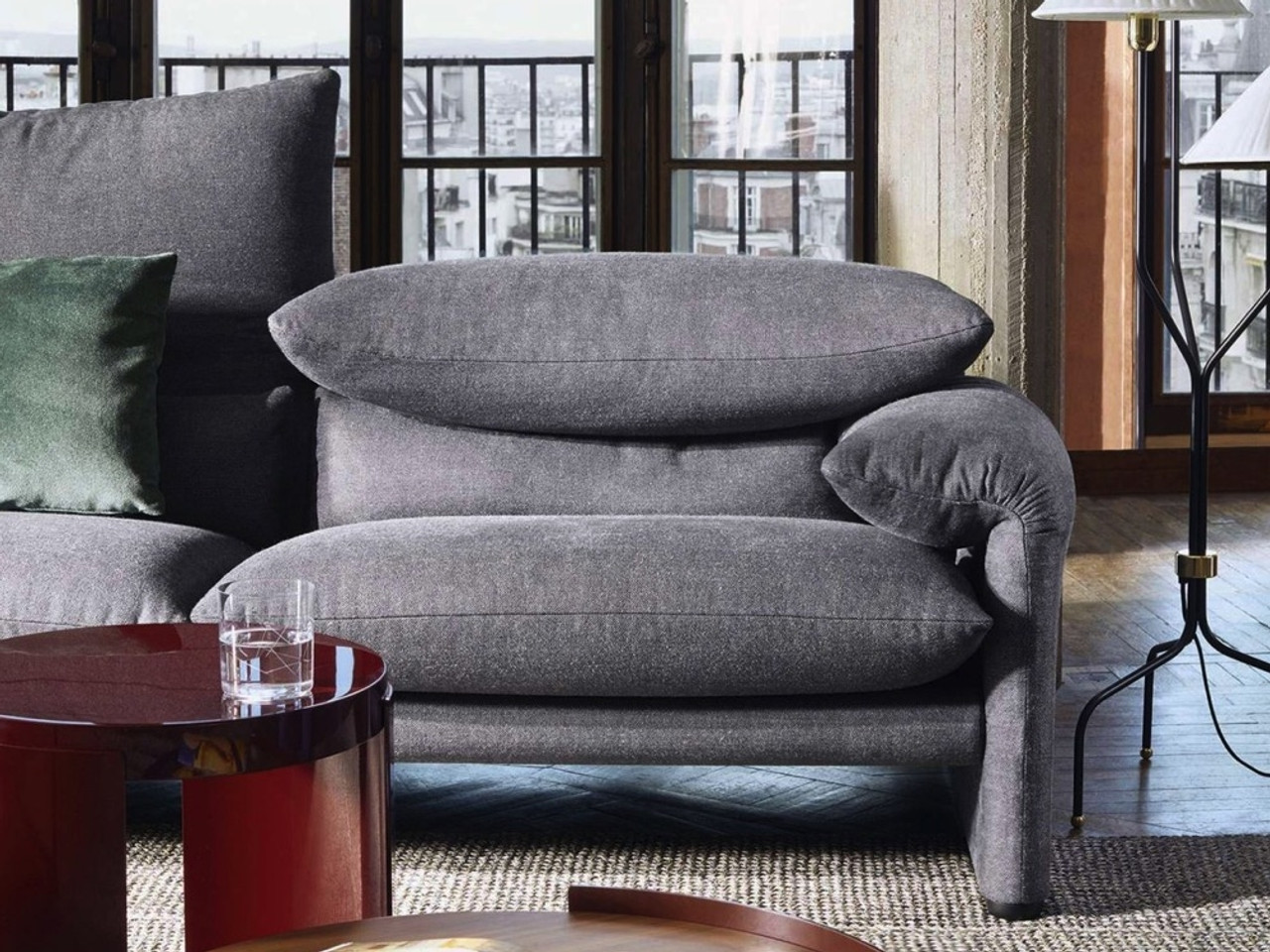 Cassina Maralunga 40 Maxi Three Seater Sofa by Vico Magistretti