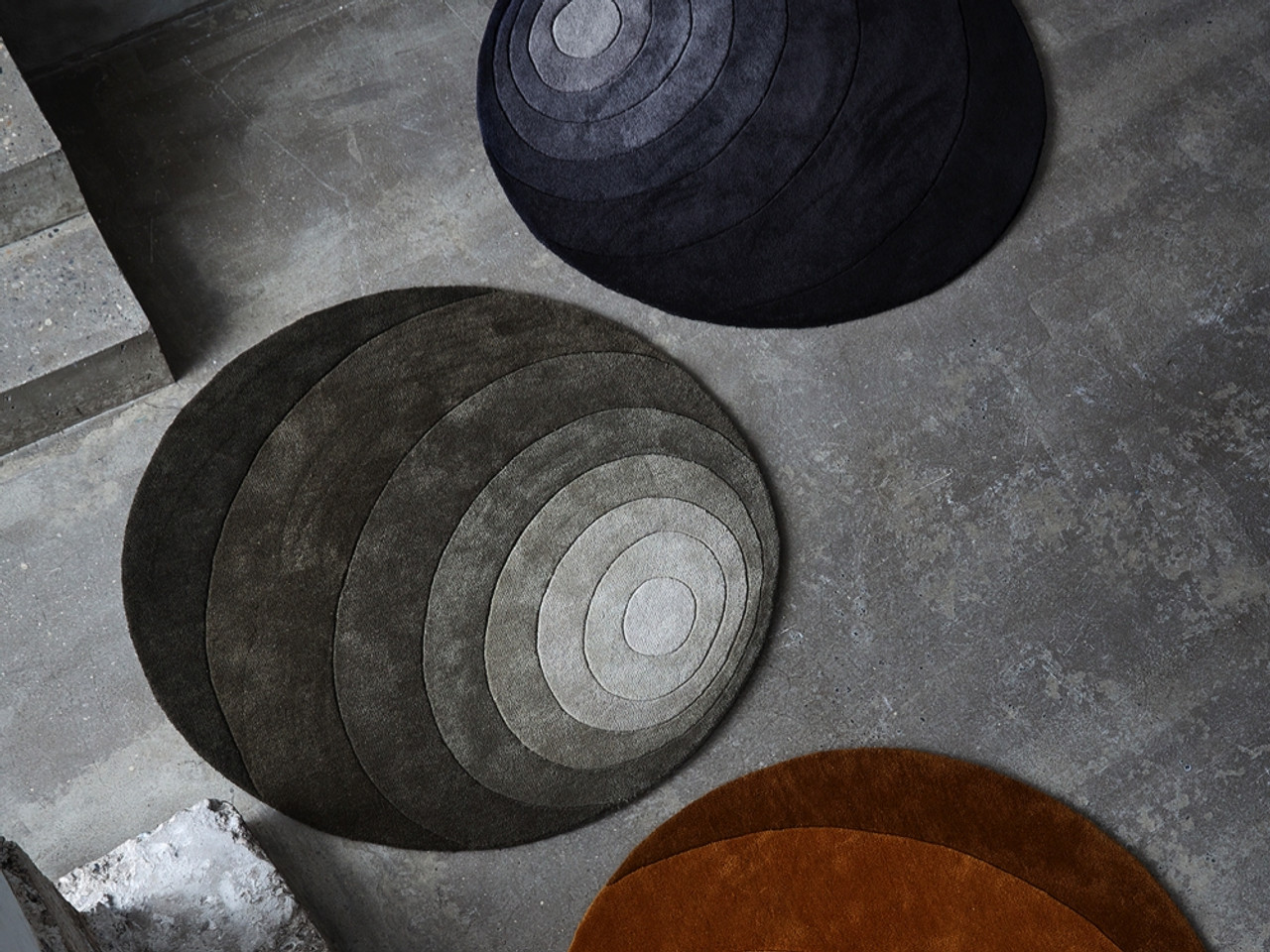 Luna Dark Green Hand Rug by Verner Panton