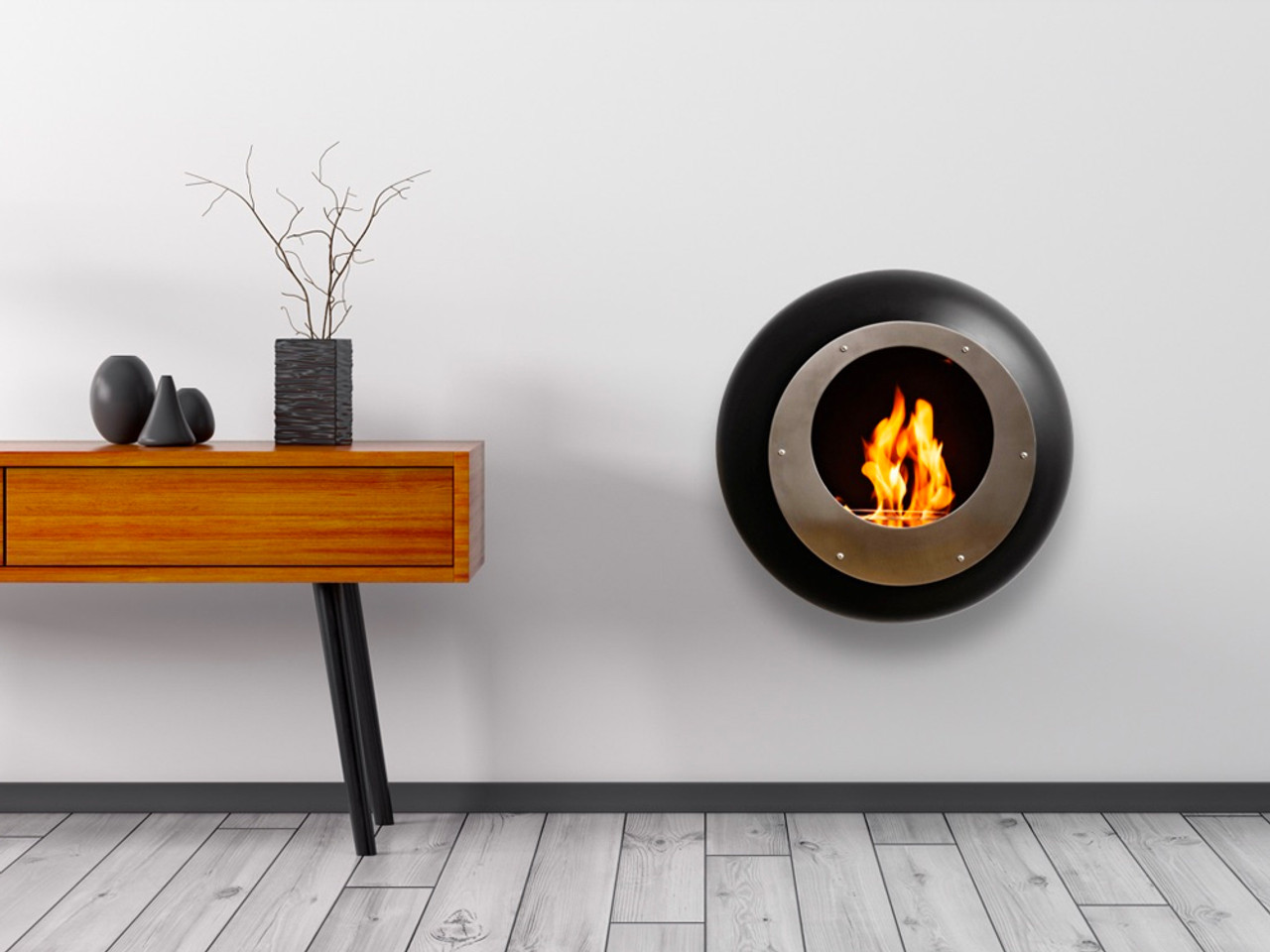 Vellum Wall Mounted Cocoon Fireplace