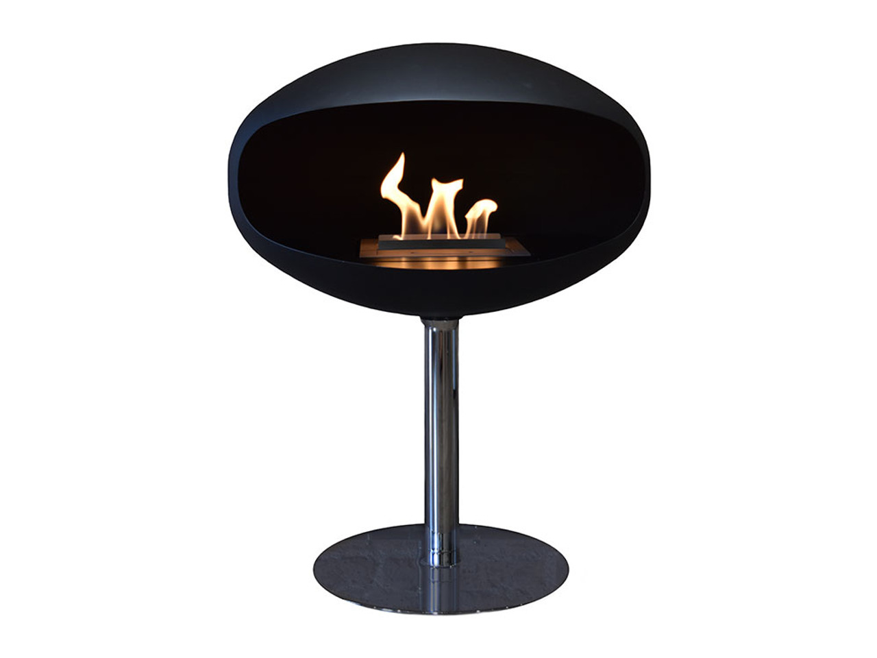 Pedestal Standing Cocoon Fireplace Black