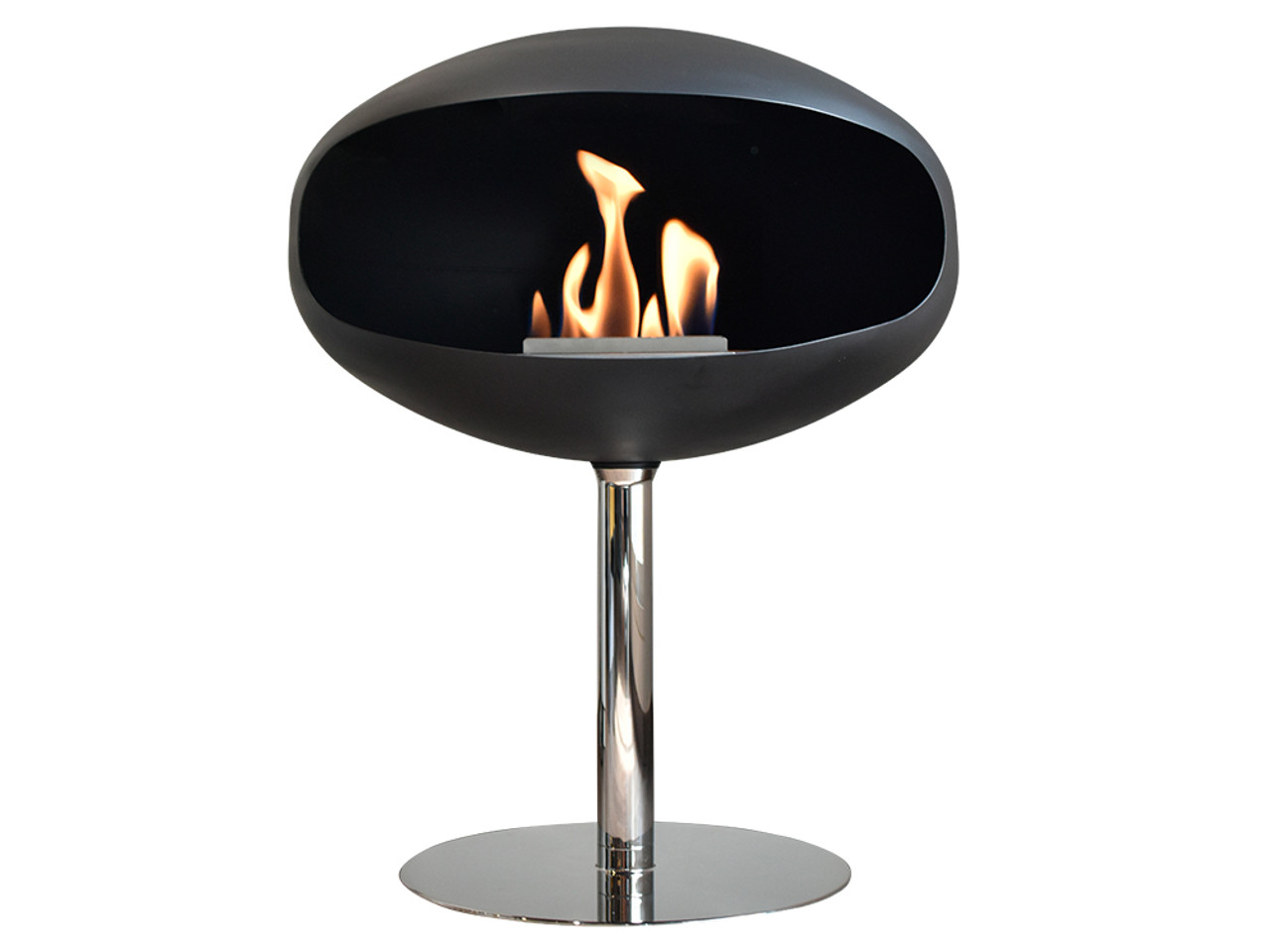 Pedestal Standing Cocoon Fireplace Black
