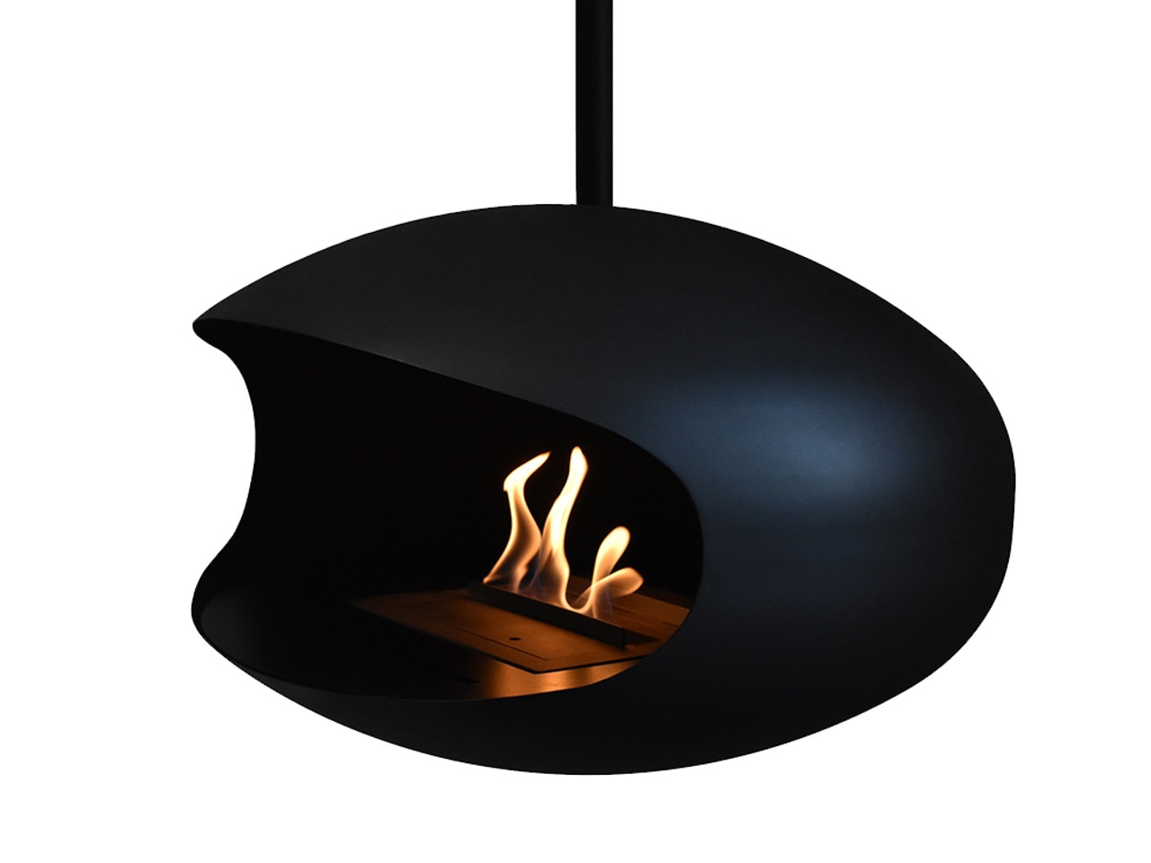 Aeris Hanging Cocoon Fireplace Black