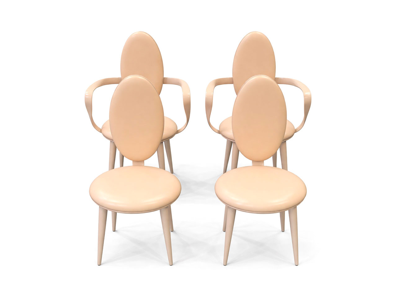 Bastide Leather Dining Chairs - Set of 4 
