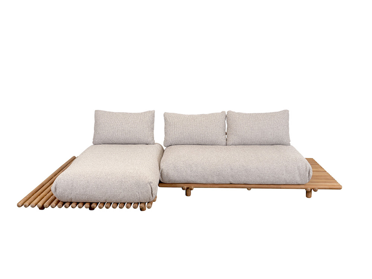 Sticks Platform Outdoor Sofa with Chaise Lounge