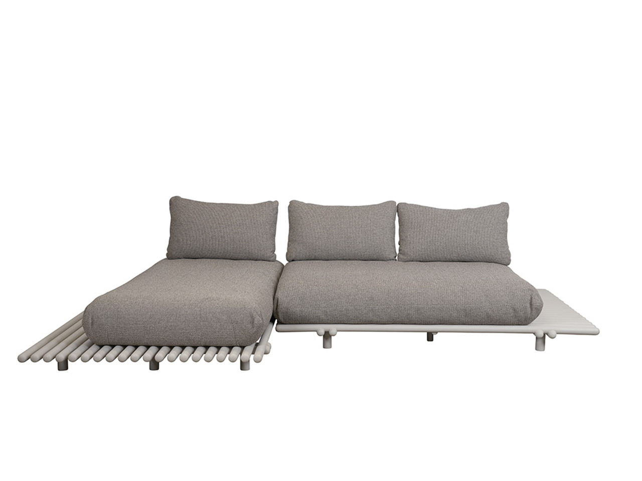 Sticks Platform Outdoor Sofa with Chaise Lounge