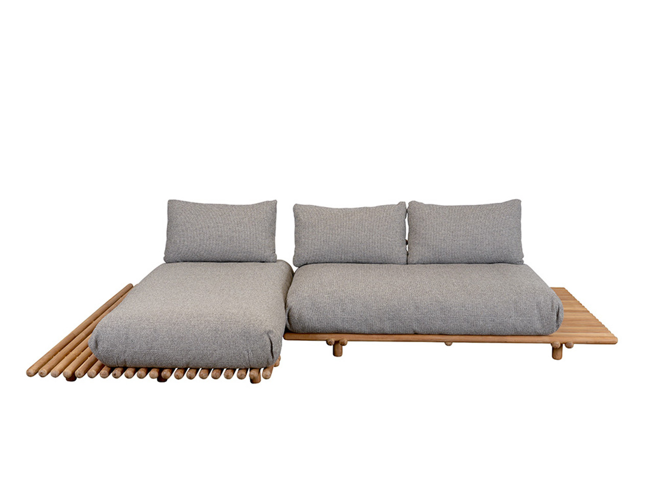 Sticks Platform Outdoor Sofa with Chaise Lounge