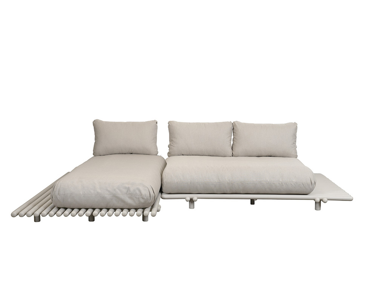 Sticks Platform Outdoor Sofa with Chaise Lounge